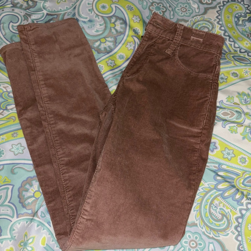 High Rise Skinny Universal Thread Brown Velvet Womens Jean in Size 25